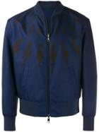 Neil Barrett Lightning Bolt Bomber Jacket - Blue