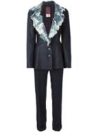 John Galliano Vintage Denim Patch Detail Suit, Women's, Size: 36, Blue