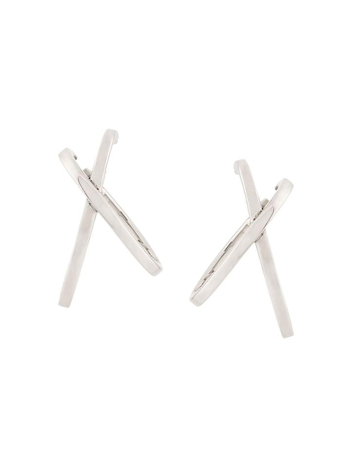 Alan Crocetti Layered Style Engraved Earrings - Silver