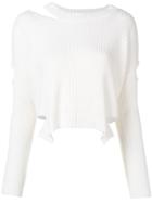 Pinko Cut-out Knitted Sweater - White