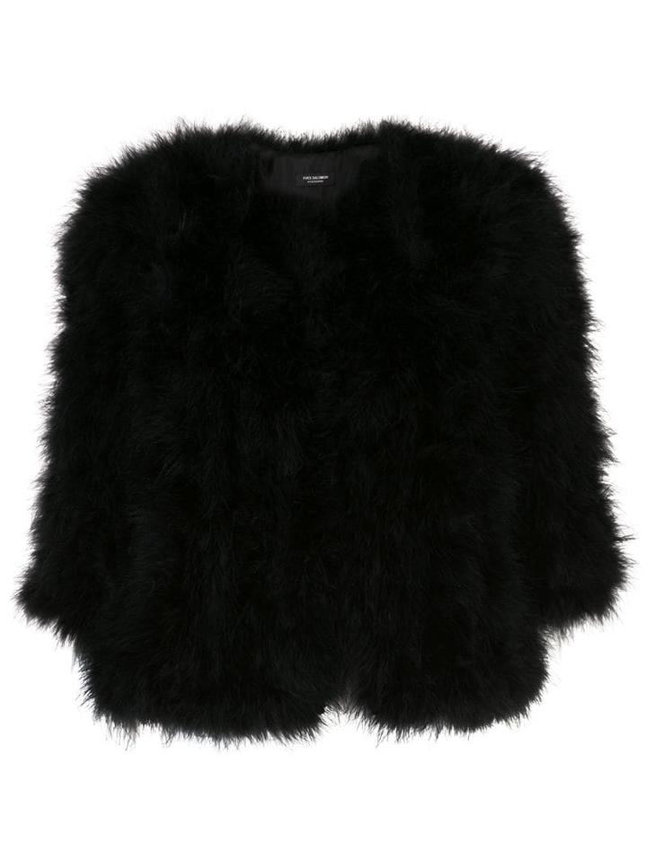 Yves Salomon Army Feather Bolero Jacket - Black