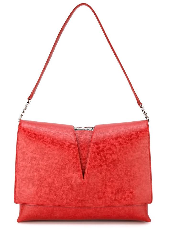 Jil Sander Cut-out Shoulder Bag, Women's, Red, Leather