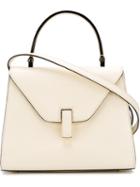Valextra Classic Flap Tote Bag, Women's, White, Calf Leather