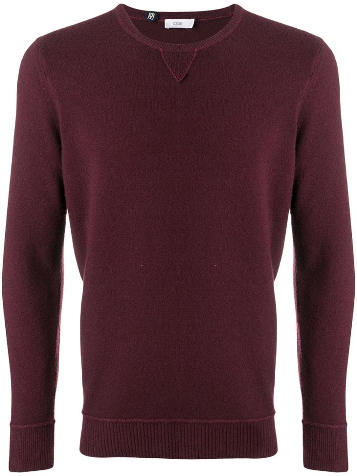 Closed Crew Neck Jumper - Red