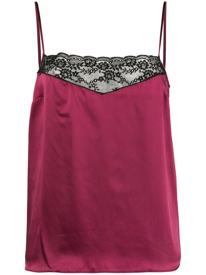 Etro Lace Trimmed Slip Top - Red