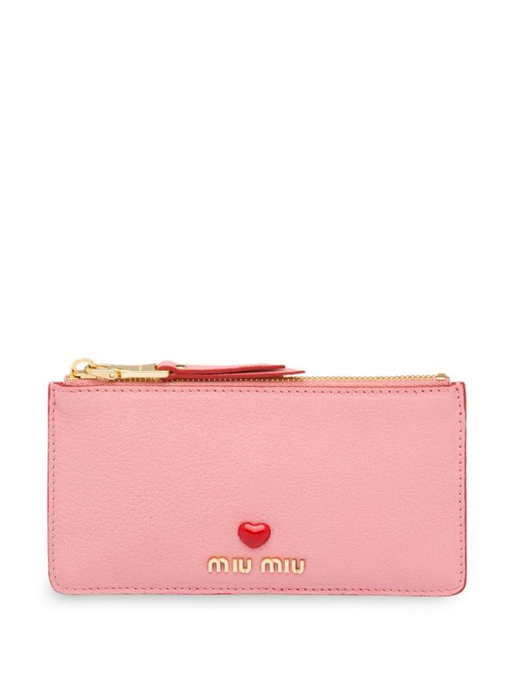 Miu Miu Heart Pendant Pouch - Pink
