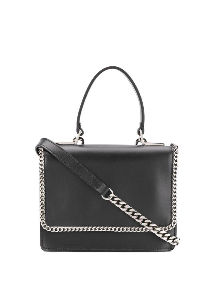 Casadei Curb-chain Square Shoulder Bag - Black