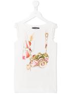 Monnalisa Jakioo Camera Print Tank Top, Girl's, Size: 10 Yrs, White