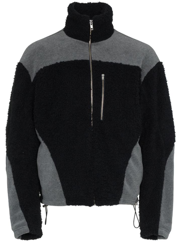 Gmbh Black And Grey Zipped Fleece Jacket