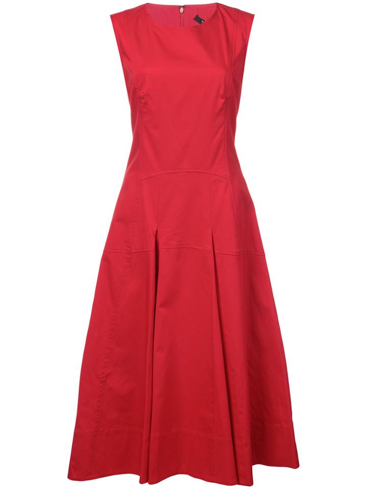 Derek Lam Sleeveless Dress With Flare Skirt - Red
