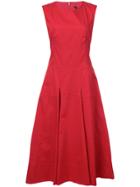 Derek Lam Sleeveless Dress With Flare Skirt - Red