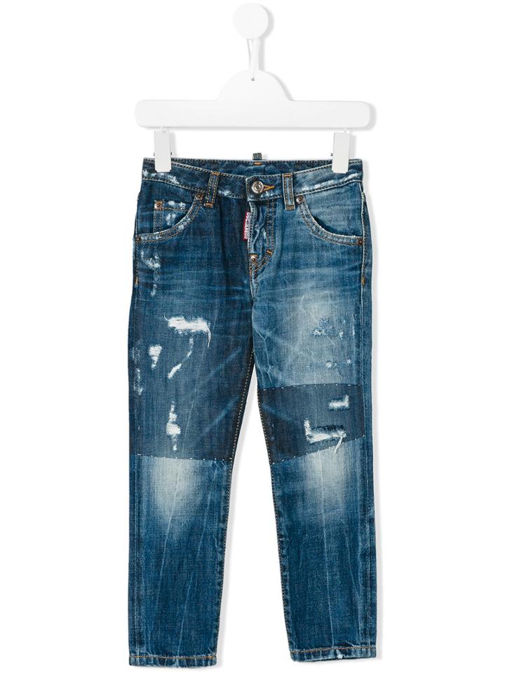 Dsquared2 Kids - Destroyed Effect Jeans - Kids - Cotton - 6 Yrs, Blue