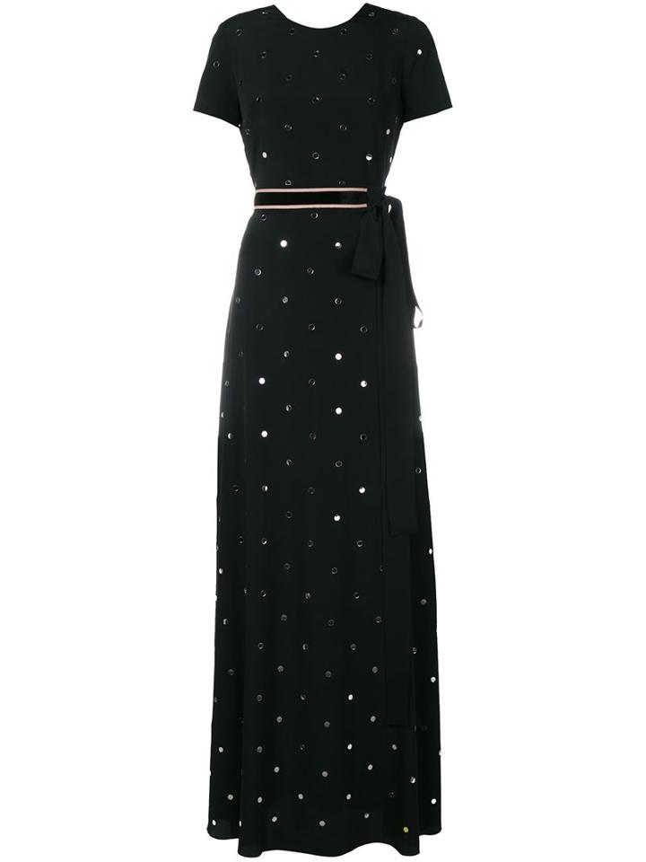 No21 Bow Detail Embellished Dress, Women's, Size: 42, Black, Silk/acetate