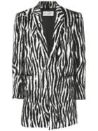 Saint Laurent Single-breasted Fur Coat - Black
