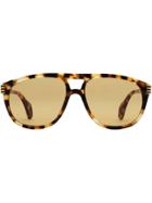 Gucci Eyewear Aviator Sunglasses With Enamel Web - Brown