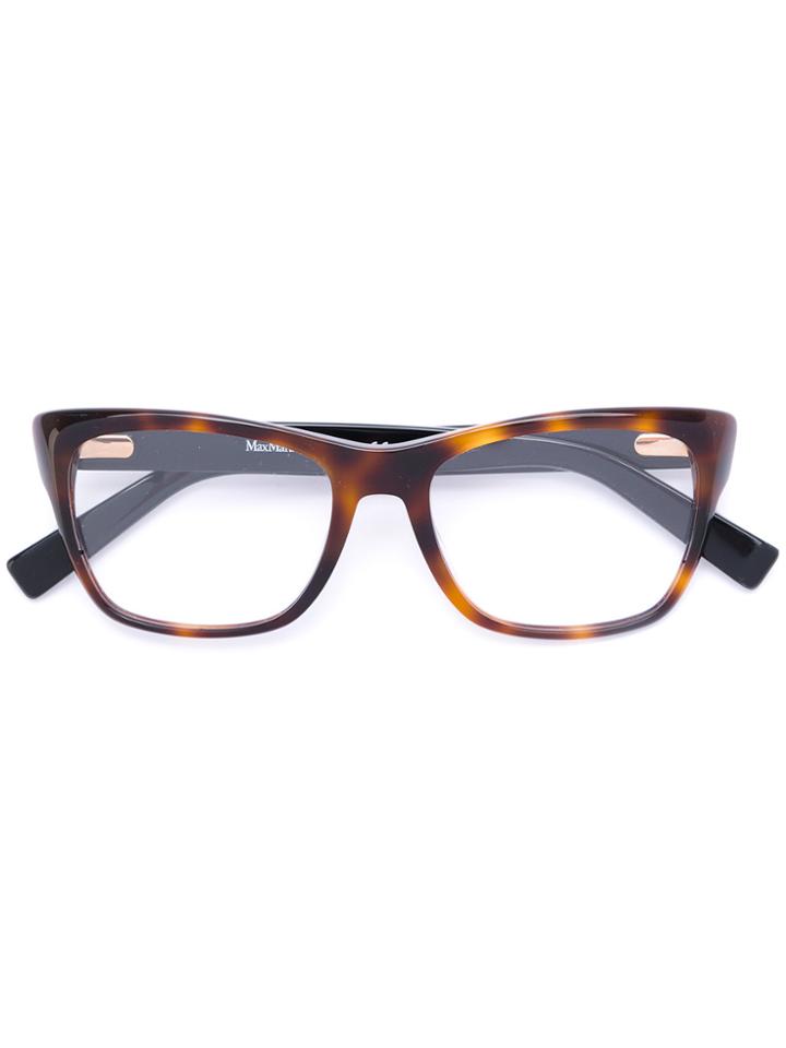 Max Mara Square Frame Contrast Glasses - Brown