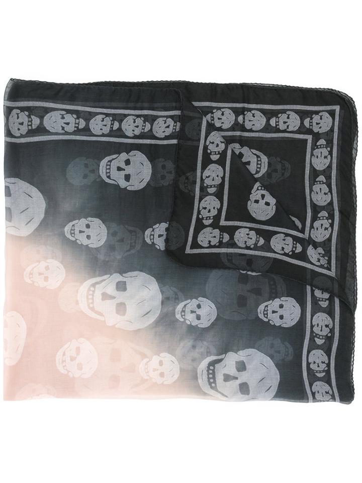 Alexander Mcqueen - Skull Faded Scarf - Women - Modal - One Size, Black, Modal