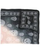 Alexander Mcqueen - Skull Faded Scarf - Women - Modal - One Size, Black, Modal