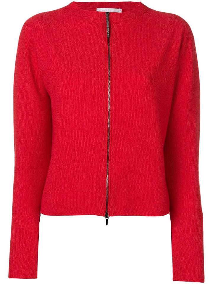 Fabiana Filippi Zip Front Cardigan - Red