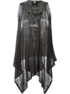 Lost & Found Ria Dunn Waterfall Vest, Women's, Size: Small, Black, Cotton/linen/flax/viscose/cashmere