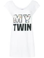 Twin-set My Twin Slogan Print Top - White