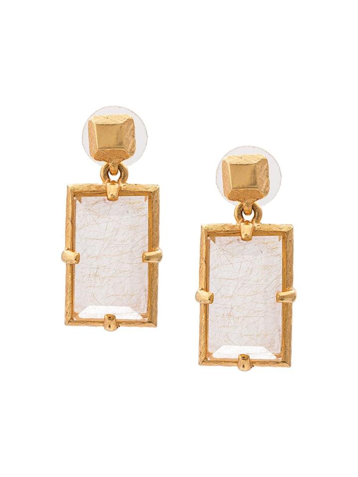 Oscar De La Renta Rutilated Quartz Earrings - Pink