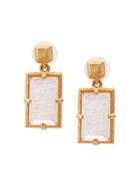 Oscar De La Renta Rutilated Quartz Earrings - Pink
