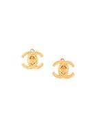 Chanel Pre-owned Cc Logos Turnlock Earrings - Gold