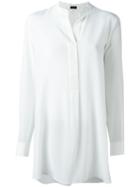 Joseph Band Collar Blouse, Women's, Size: 38, White, Silk