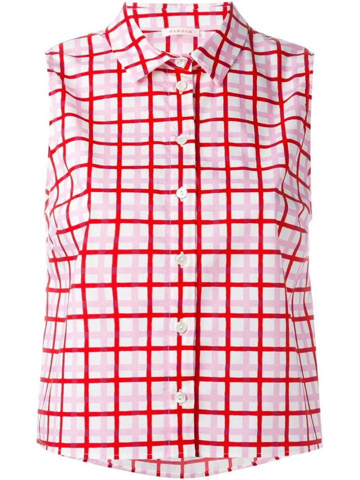 P.a.r.o.s.h. Checked Shirt, Women's, Size: Large, Red, Cotton/spandex/elastane
