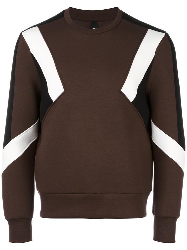 Neil Barrett Triangle Sweatshirt, Men's, Size: Large, Brown, Viscose/spandex/elastane/polyurethane/cotton
