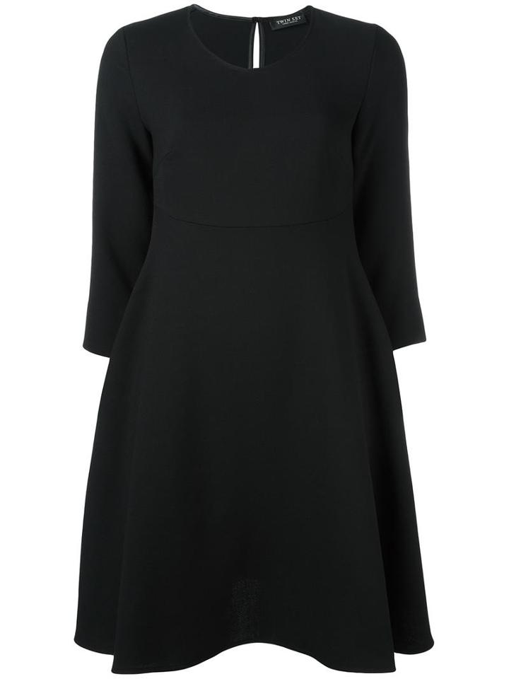 Twin-set Wide Flare Dress, Women's, Size: Large, Black, Polyester/spandex/elastane/wool