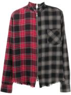 Giorgio Brato Asymmetric Tartan Shirt Jacket - Black