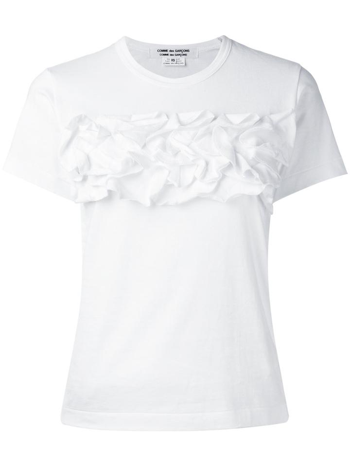 Comme Des Garçons Comme Des Garçons - Ruffled T-shirt - Women - Cotton - Xs, White, Cotton