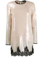 Ermanno Ermanno Sequin-embellished Shift Dress - Neutrals