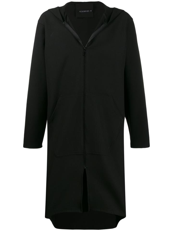 Alchemy Hooded Longline Jacket - Black
