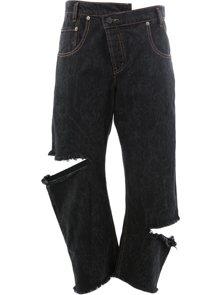 Monse Cut Out Cropped Jeans - Black