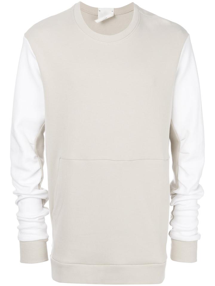 Lost & Found Rooms - Kangaroo Pocket Bicolour Sweatshirt - Men - Cotton - S, Nude/neutrals, Cotton