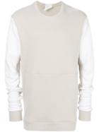 Lost & Found Rooms - Kangaroo Pocket Bicolour Sweatshirt - Men - Cotton - S, Nude/neutrals, Cotton