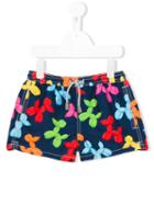 Mc2 Saint Barth Kids Balloon Animal Print Swim Shorts, Boy's, Size: 6 Yrs, Blue