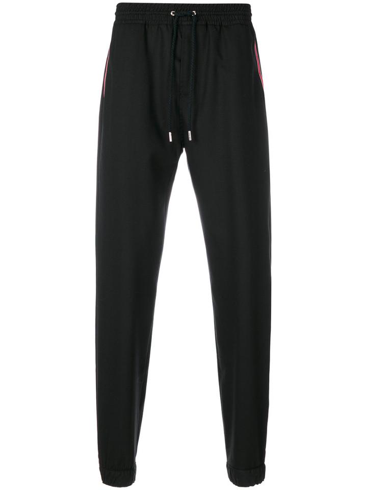 Givenchy - Stars And Stripe Panel Tapered Trousers - Men - Cotton/spandex/elastane/acetate/wool - 46, Black, Cotton/spandex/elastane/acetate/wool