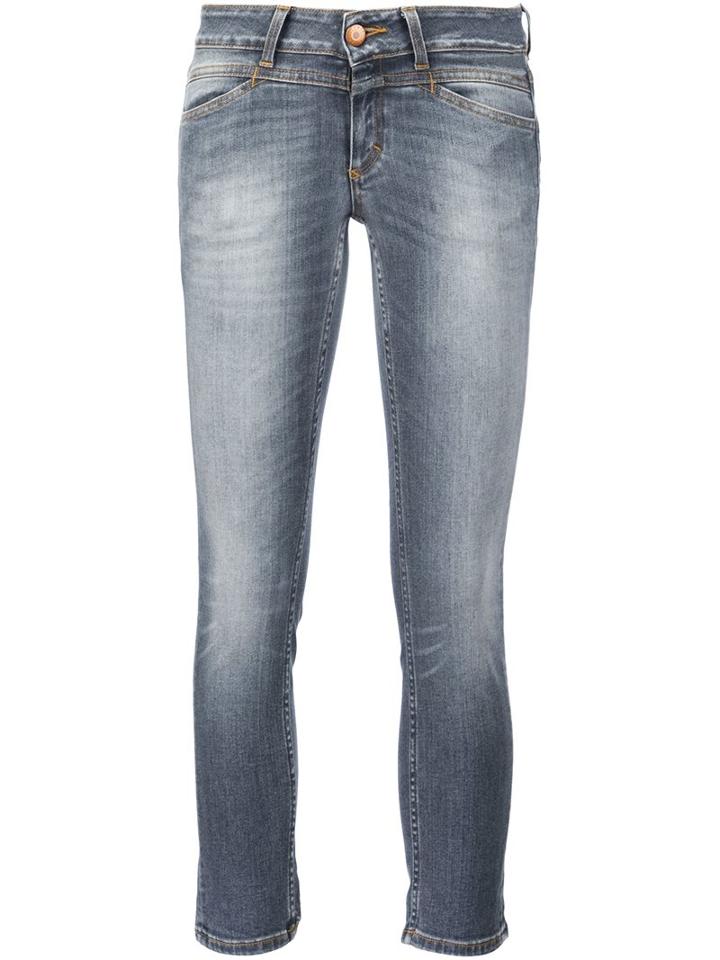 Closed Stretch Skinny Cropped Jeans, Women's, Size: 28, Grey, Spandex/elastane/cotton