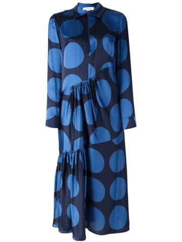 Stella Mccartney Polka Dot Midi Dress, Women's, Size: 38, Blue, Silk