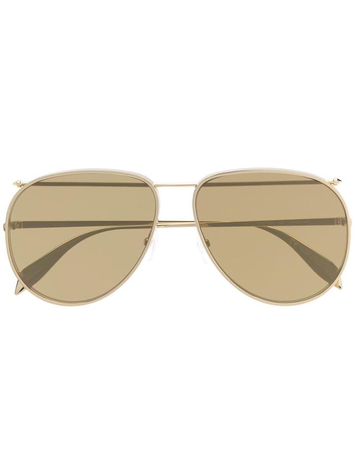 Alexander Mcqueen Eyewea Aviator Sunglasses - Gold
