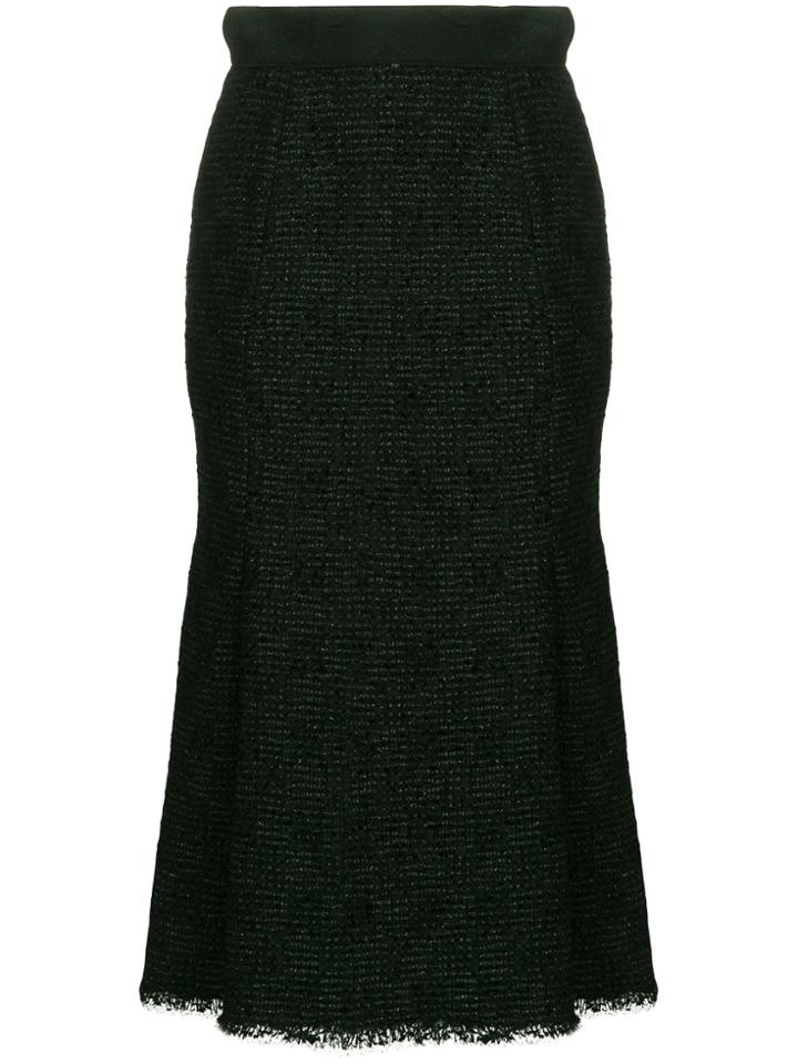 Dolce & Gabbana Tweed Midi Skirt - Black