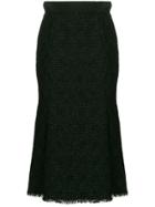 Dolce & Gabbana Tweed Midi Skirt - Black