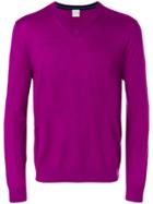 Paul Smith V-neck Jumper - Pink & Purple