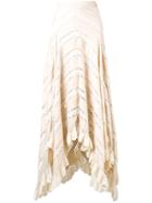 Zimmermann Asymmetric Lace Stripe Skirt - Nude & Neutrals