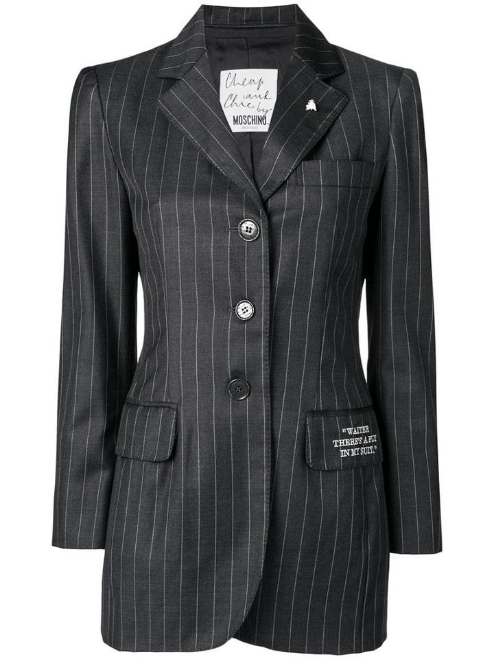 Moschino Pre-owned Pinstriped Button-down Blazer - Grey