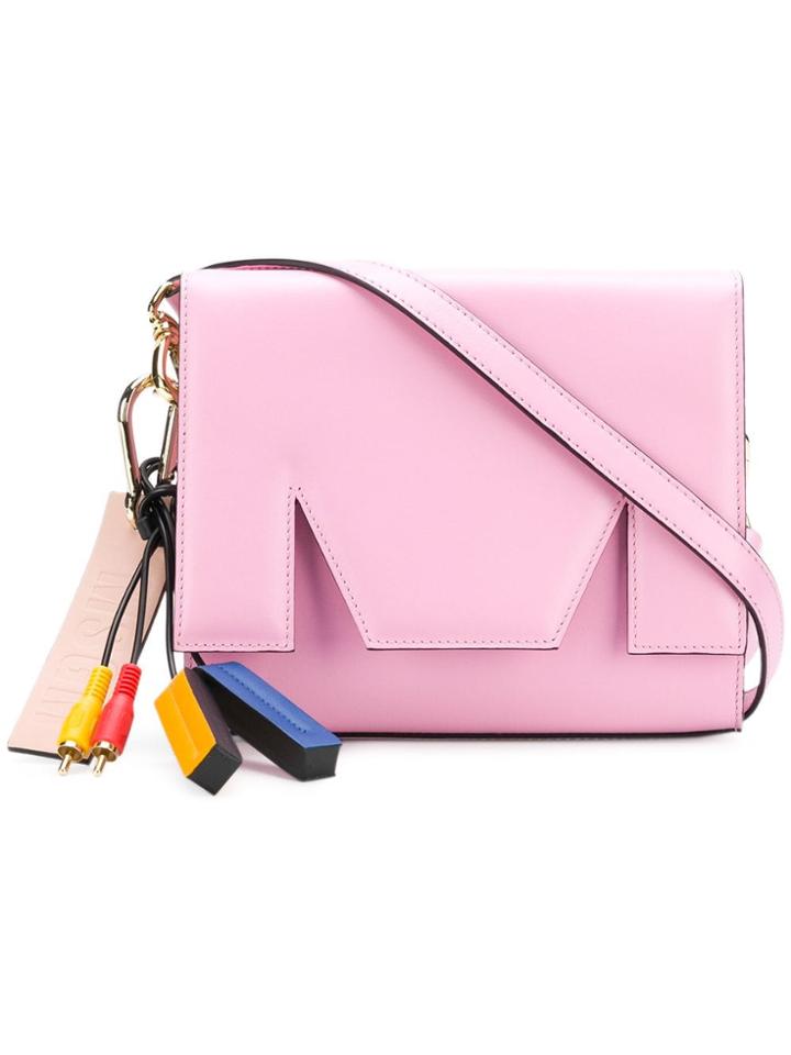 Msgm M Crossbody Bag - Pink & Purple